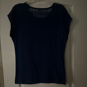 Women's Navy Blue Lace Top
